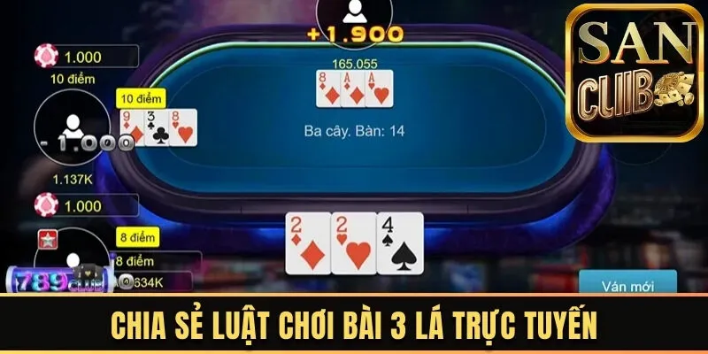 Chia sẻ luật chơi bài 3 lá trực tuyến