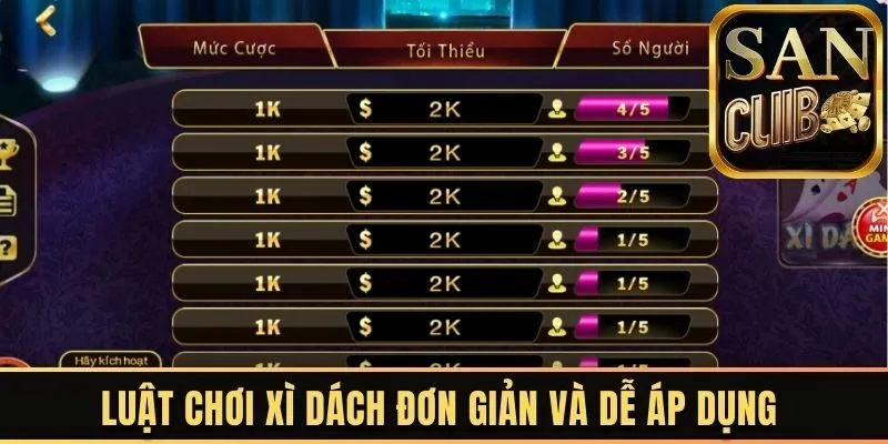 Luật chơi xì dách đơn giản và dễ áp dụng 