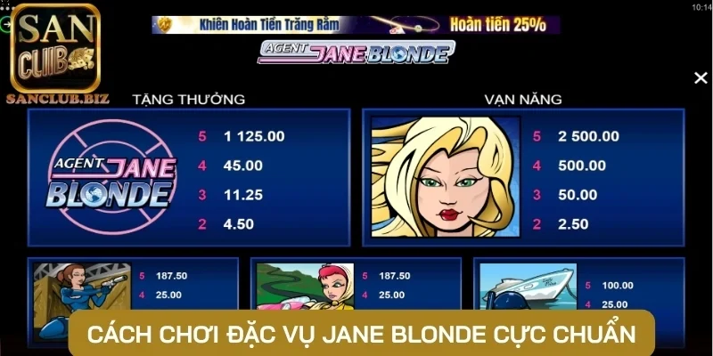 Cách chơi đặc vụ Jane Blonde cực chuẩn